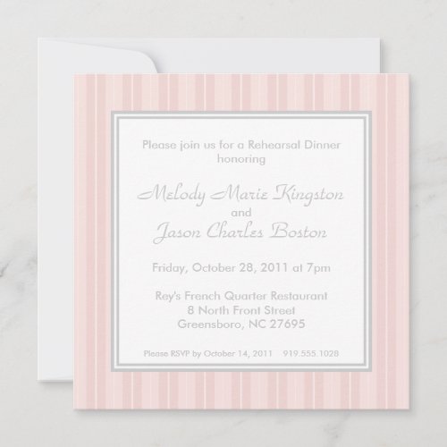 Pink Stripes and Simplicity Square Invitations