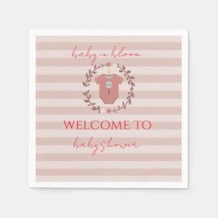 Pink Stripes Baby in Bloom Napkins