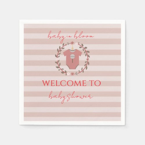 Pink Stripes Baby in Bloom Napkins