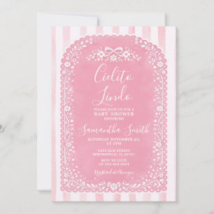 Pink Stripes Baby Shower Cielito Lindo Talavera Invitation