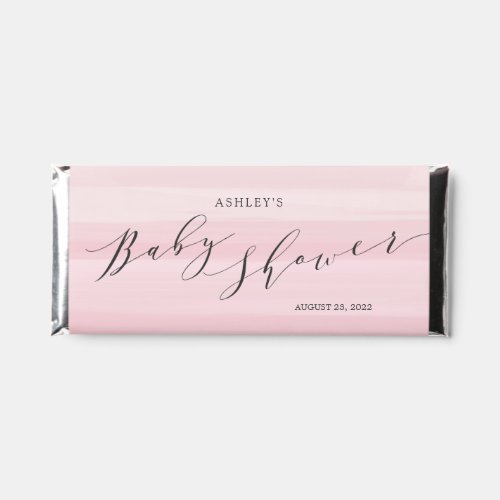 Pink Stripes Baby Shower Hershey Bar Favors