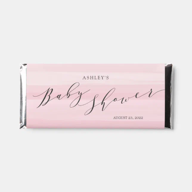 Pink Stripes Baby Shower Hershey Bar Favors | Zazzle
