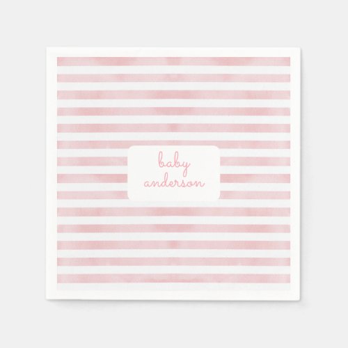 Pink Stripes Baby Shower Napkins