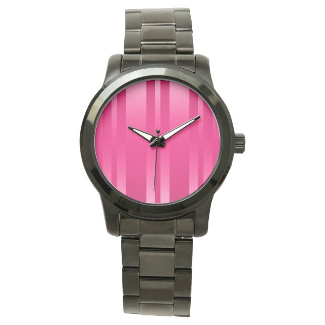 Pink Stripes Background Watch (Front)