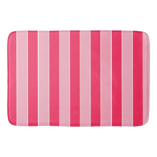 Pink Stripes  Bath Mat (Front)