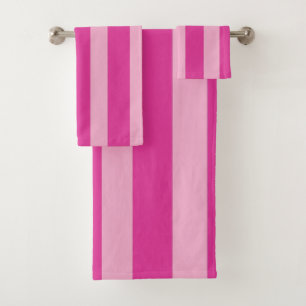 Pink Stripes Bath Towel Set