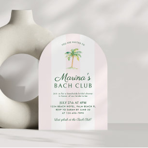 Pink Stripes Beach Bach Club Bridal Shower Arch Invitation