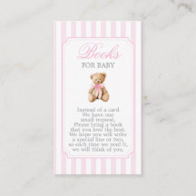 Pink Stripes Bear Baby Shower Girl Books for Baby