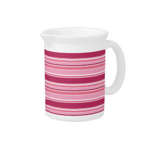 Pink stripes beverage pitcher