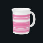 Pink stripes beverage pitcher<br><div class="desc">Irregular horizontal stripes in different shades of pink</div>