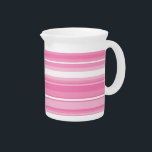 Pink stripes beverage pitcher<br><div class="desc">Irregular horizontal stripes in different shades of pink</div>