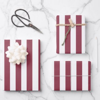 Pink Stripes Birthday Wrapping Paper Sheets
