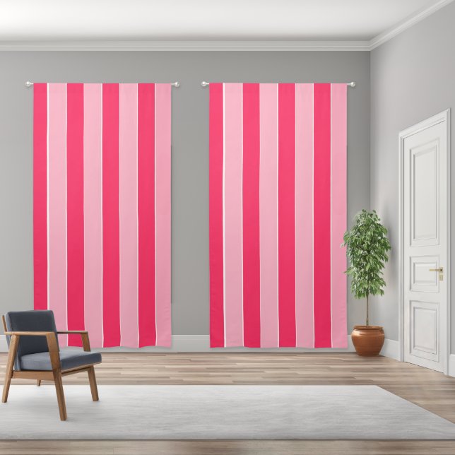 Pink Stripes  Blackout Curtains (Wide)