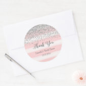 Pink Stripes Bridal Shower Sticker (Envelope)