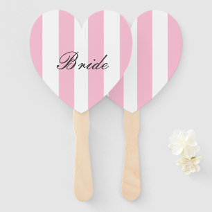 Pink stripes bride sign  hand fan