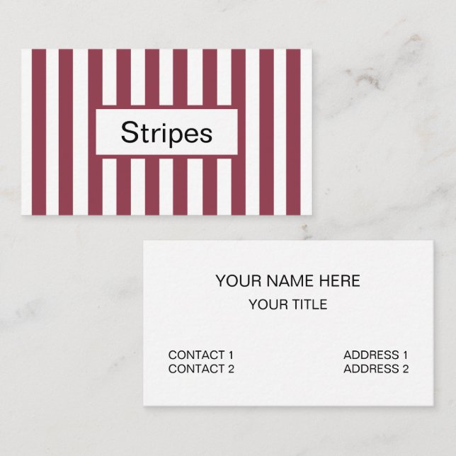 Pink Stripes Business Card (Front/Back)