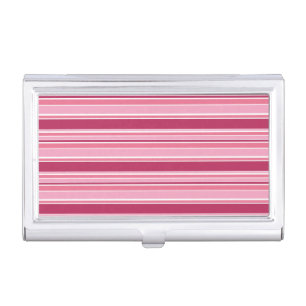 Pink stripes business card case