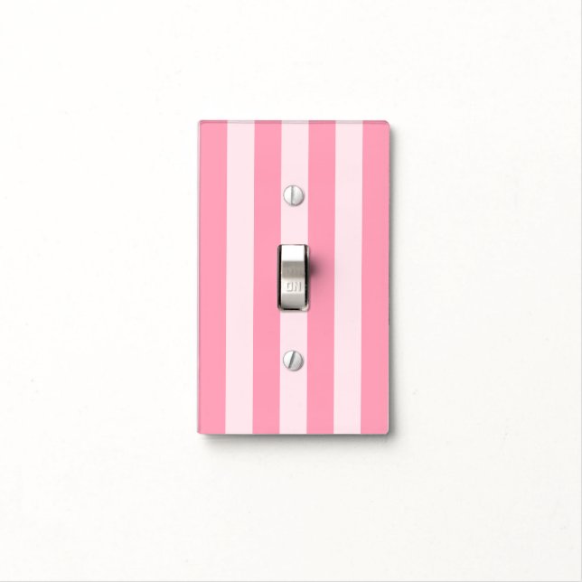 Pink Stripes Candy Shop Light Switch Cover (In Situ)