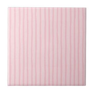 Pink Stripes Ceramic Tile