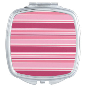 Pink stripes compact mirror