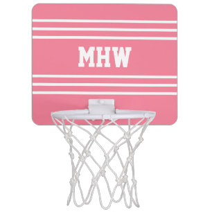 Pink Stripes custom monogram mini hoop
