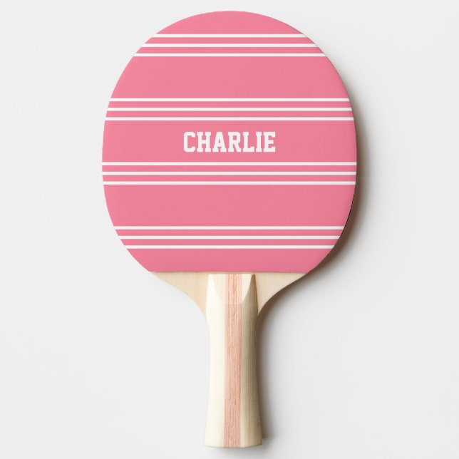 Pink Stripes custom monogram paddle (Front)