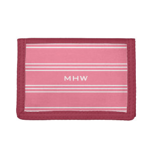 Pink Stripes custom monogram wallets