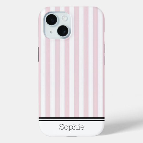 Pink Stripes Custom Samsung iPhone 15 Case