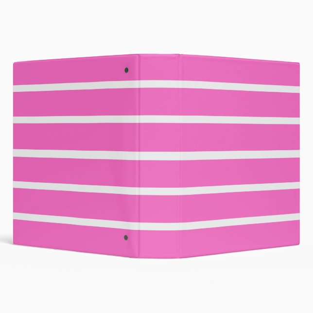 Pink Stripes Design  3 Ring Binder (Background)
