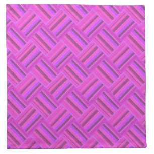 Pink stripes diagonal weave pattern napkin