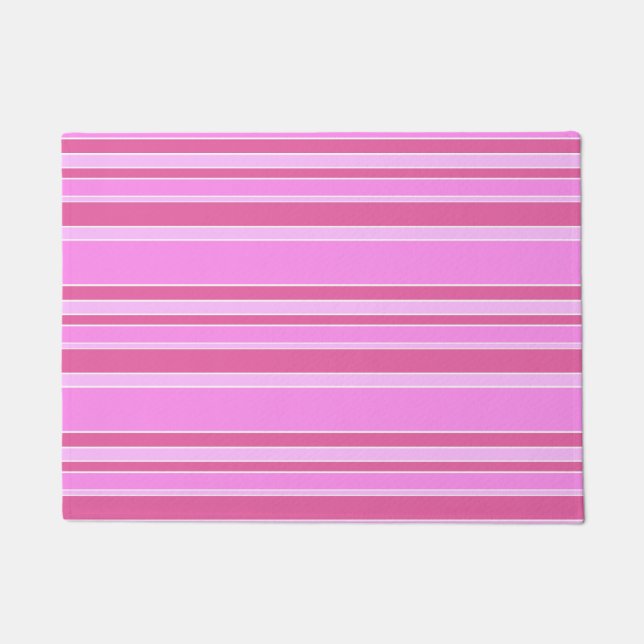 Pink stripes doormat (Front)
