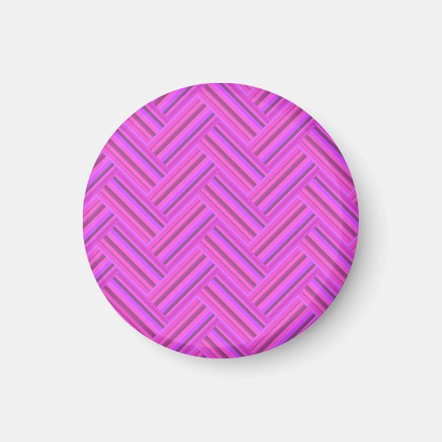 Pink stripes double weave pattern magnet (Front)