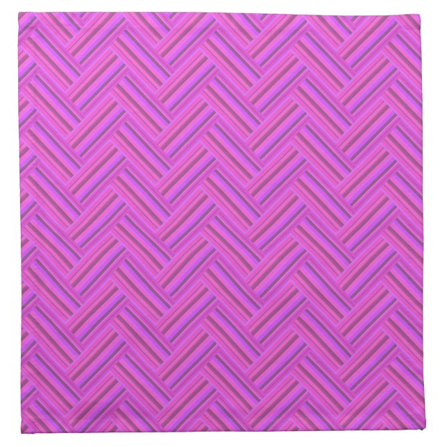Pink stripes double weave pattern napkin (Front)