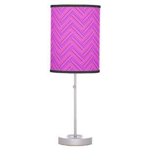 Pink stripes double weave pattern table lamp