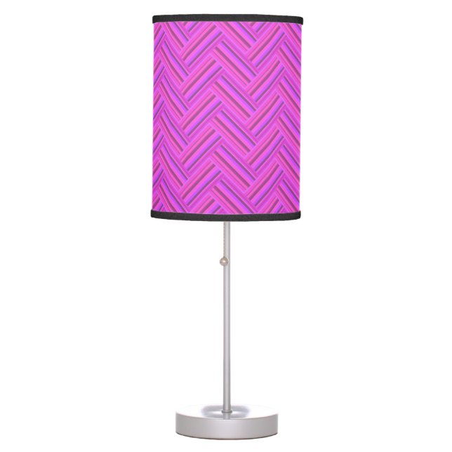 Pink stripes double weave pattern table lamp (Front)