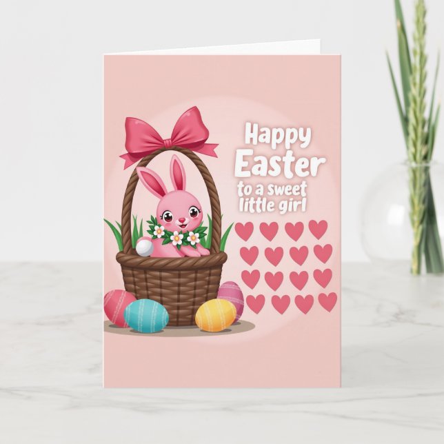 Pink Stripes Easter Joy Card (Front)