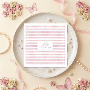 Pink Stripes Elegant Baby Shower Napkins