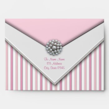 Pink Stripes Envelopes by decembermorning at Zazzle