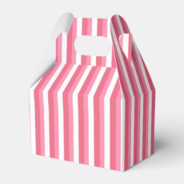 Pink Stripes Favor Boxes (Front Side)