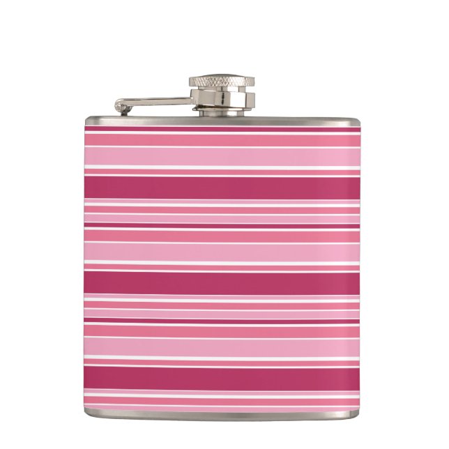 Pink stripes flask (Front)