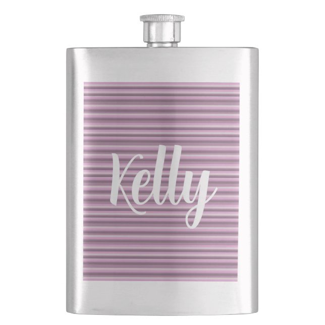 Pink stripes flask (Front)