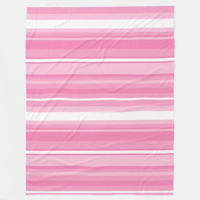 Pink stripes fleece blanket (Front)