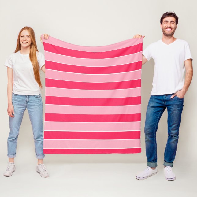 Pink Stripes  Fleece Blanket (In Situ)