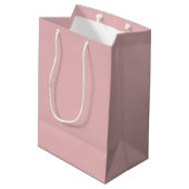 Pink Stripes Floral Bridal Shower Customize Color Medium Gift Bag (Back Angled)