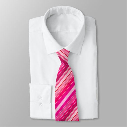 Pink Stripes Fun Colorful Graphic  Neck Tie