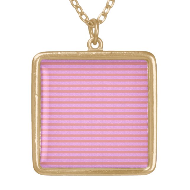 Pink Stripes Geometric Necklace (Front)