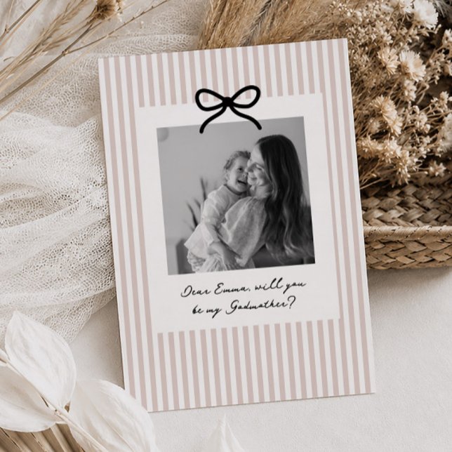 Pink Stripes Godmother Proposal Invitation (Zazzle Pink Stripes Godmother Proposal Invitation)