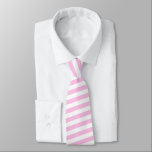 Pink Stripes Groom Groomsmen Add Name & Fun Facts Neck Tie<br><div class="desc">This tie is a great gift for your best man and groomsmen. You can change the background to fit your wedding color palette. Available on pink,  mint,  mulberry,  sage green,  dusty blue,  gray,  and more.</div>