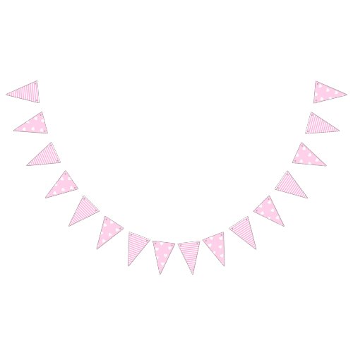 Pink Stripes  Hearts Bunting Flags