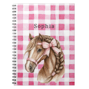 Pink Stripes Horse Bow Notebook